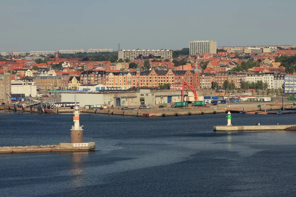 Орхус Ютландия Дания Июля 2018 Вход Акваторию Морского Порта Города — стоковое фото