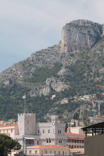 Ciudad Fortaleza Pie Montaña Monte Carlo Mónaco —  Fotos de Stock