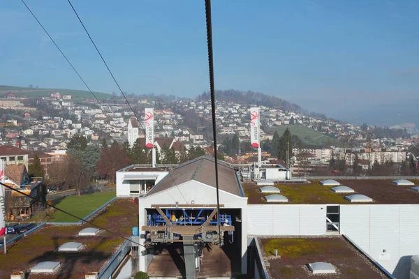 Pilatus Luzern Schweiz Januar 2013 Seilbahnstation — Stockfoto