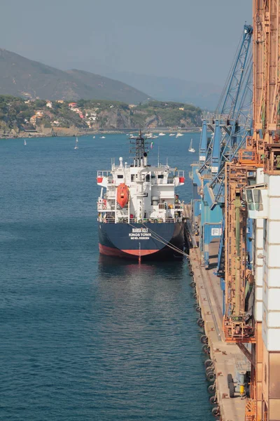 Savona Italy Jun 2019 Cargo Ship Parking Port — Stock Photo, Image