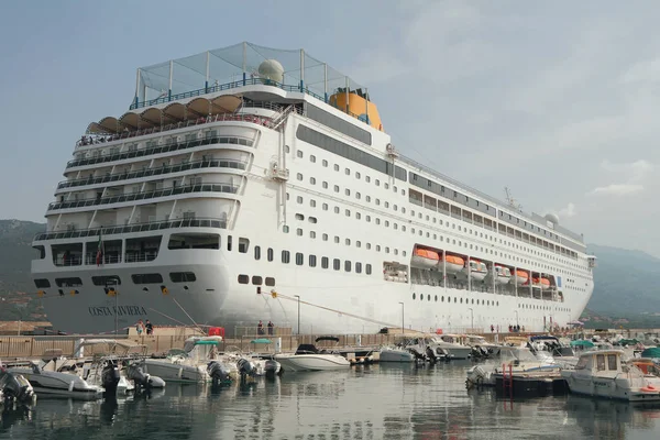 Propriano Korsyka Francja Lip 2019 Statek Wycieczkowy Zacumowany Porcie — Zdjęcie stockowe