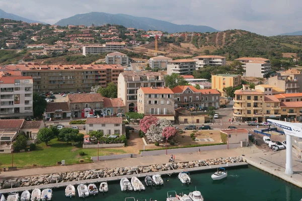 Propriano Korsika Frankrike Jul 2019 Yacht Parkering Och Stad — Stockfoto