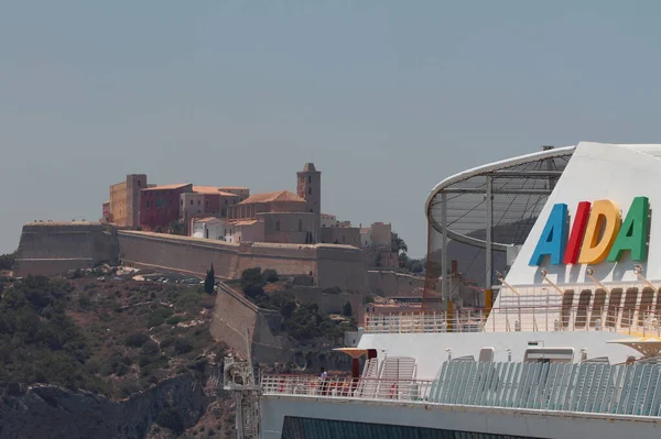 Ibiza Spain Jul 2019 Ancient Fortress City Cruise Company Logo — Stock Photo, Image