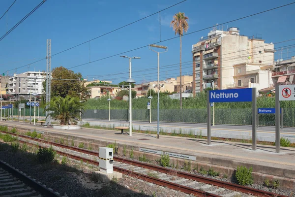 Electrified Railway Station Nettuno Lazio Italy — Stock Photo, Image