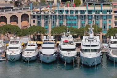 Monte Carlo, Monako - 19 Nisan 2019: Yat parkı