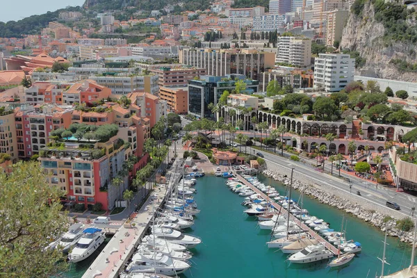 Yacht Parkering Staden Stranden Monte Carlo Monaco Royaltyfria Stockfoton
