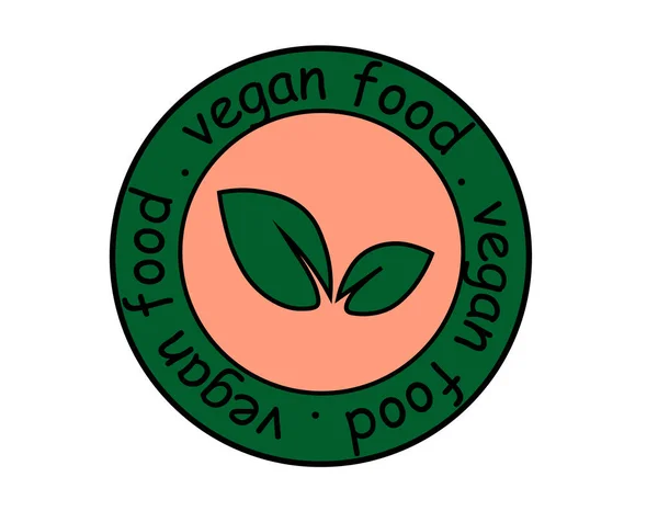 Vejetaryen yemeği etiketi. Vejetaryen restoran menüsü için logo. 