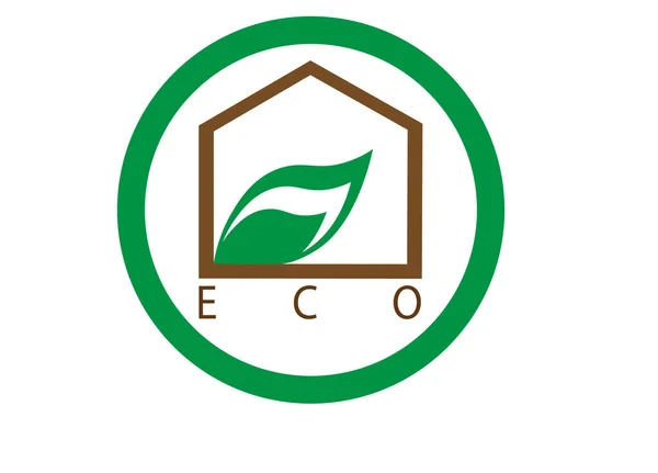 Etykieta Godło Logo Eco Dom Premium Jakość 100 Sylwetką Domu — Wektor stockowy