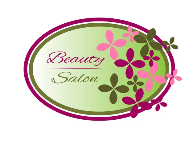 Logo Label Beauty Salon Modern Style Flowers — Stock Vector