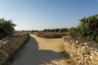 Paphos Archaeological Park, Kıbrıs'ta yürüyüş yolları kavşak