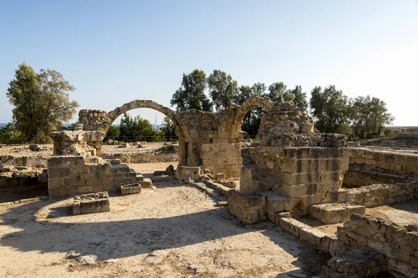 Restes Château Saranta Kolones Dans Parc Archéologique Paphos Chypre — Photo