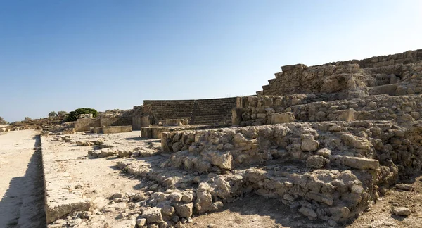 Entrée Des Vestiges Amphithéâtre Paphos Odeon Dans Parc Archéologique Chypre — Photo