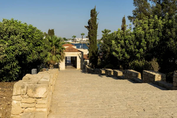 Puerta Entrada Camino Entrada Parque Arqueológico Paphos Chipre — Foto de Stock