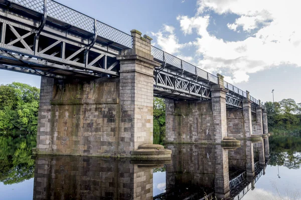 Vista Panorámica Del Puente Ferroviario Que Cruza Río Dee Cerca —  Fotos de Stock