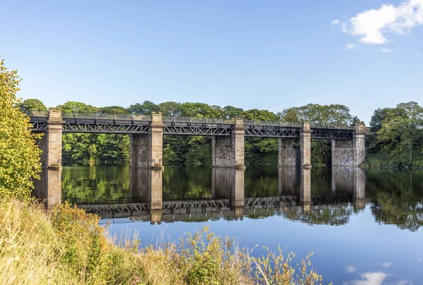 在苏格兰阿伯丁秦艽公园附近的一座桥的景色 — 图库照片