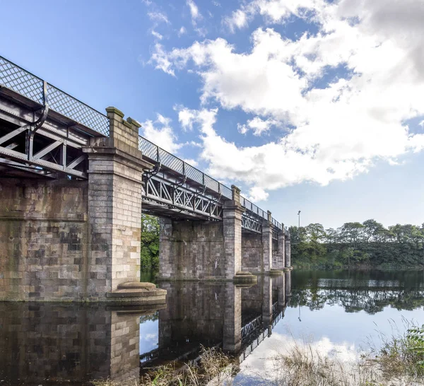 Vista Panorámica Del Puente Ferroviario Que Cruza Río Dee Cerca —  Fotos de Stock