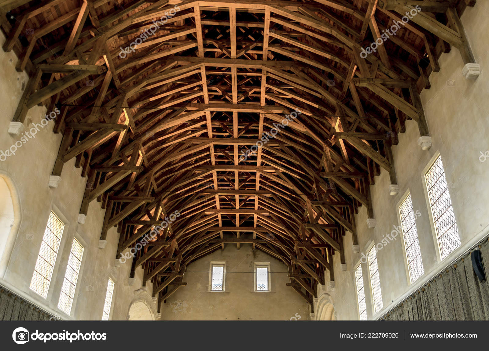 View Wooden Roof Great Hall Stirling Castle Scotland Stock