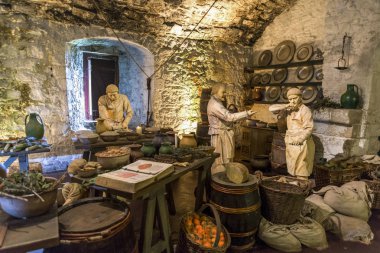 Stirling Castle, İskoçya büyük mutfaklarda bir ortaçağ mutfak sahne