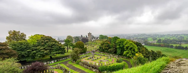Panorama Del Cementerio Entre Castillo Stirling Iglesia Holy Rude Escocia — Foto de Stock