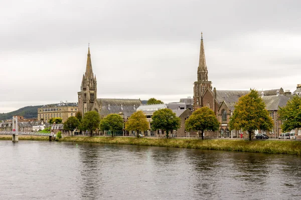 Dos Famosas Iglesias Estilo Gótico Inverness Centro Ciudad Escocia — Foto de Stock