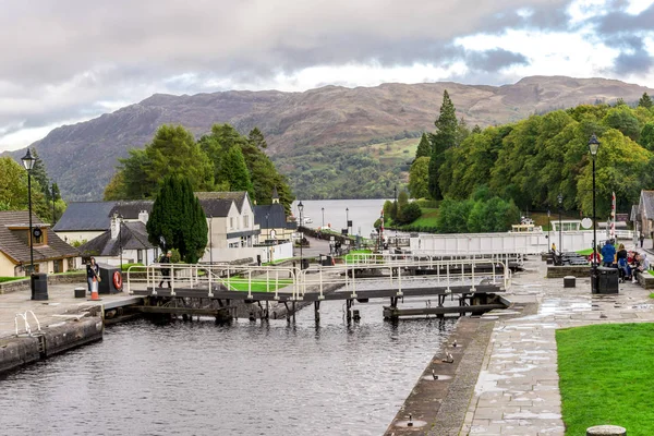 Caledonian Canal Loch Ness Gölü Fort Augustus Köyü Skoçya Güney — Stok fotoğraf