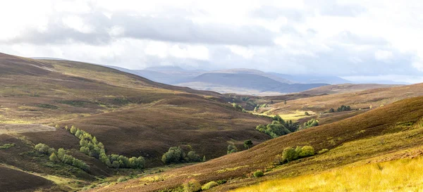 Panoramic Autumn View Red Brown Hills Highlands Landscape Cairngorms National Royalty Free Stock Photos