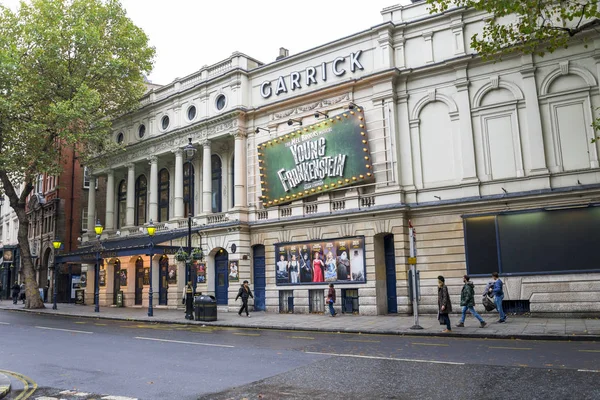 Garrick Theatre building on Charing Cross Road w Londynie, Wielka Brytania Obraz Stockowy