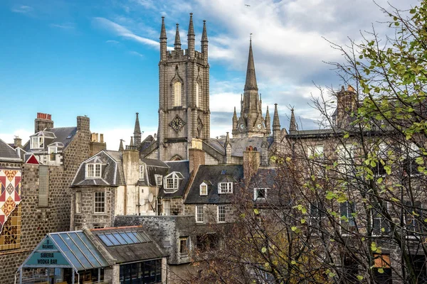 Medieval and gothic style city centre architecture in Aberdeen downtown, Scotland Stock Image