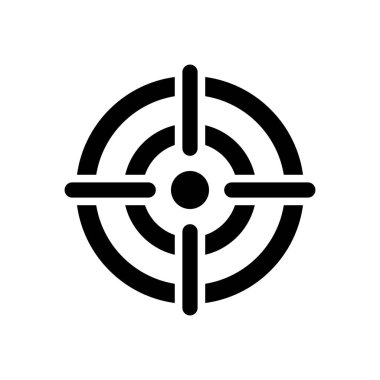 Hedef simgesi. dart hedef Merkezi artı. Beyaz arka plan üzerinde izole. vektör çizim