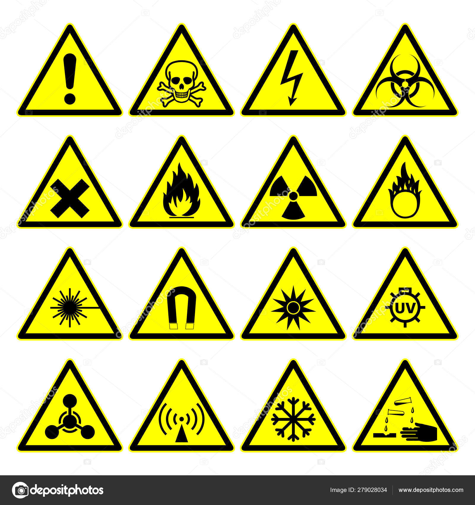 Warning hazard signs Stock Vector by ©V_76 279028034
