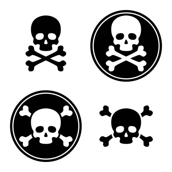 Skull and crossbones icon set — Stock Vector