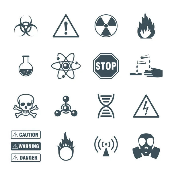 Símbolos Ícones Risco Biológico Científico Isolados Sobre Fundo Branco Ícones Ilustração De Stock