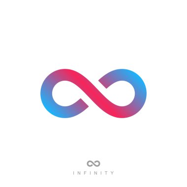 Sonsuzluk sembolü ya da işareti. Sonsuzluk ikonu. Sonsuz logo. Beyaz arka planda izole edilmiş. vektör illüstrasyonu