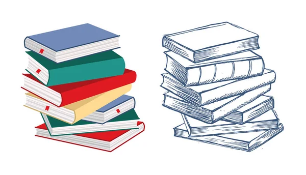 Stack Books Vector Illustration — Stock Vector