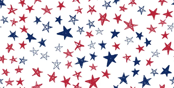 День Независимости Сша День Президентов Ручной Рисунок Звездный Гранж — стоковый вектор