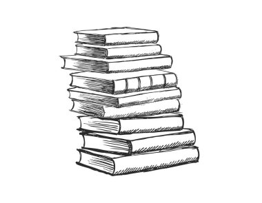 Kitap vektörü. Çizim tarzında elle çizilmiş illüstrasyon.