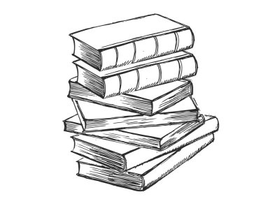 Kitap vektörü. Çizim tarzında elle çizilmiş illüstrasyon.