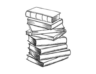 Kitap vektörü. Çizim tarzında elle çizilmiş illüstrasyon.