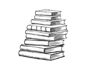 Kitap vektörü. Çizim tarzında elle çizilmiş illüstrasyon.