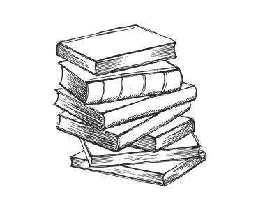 Kitap vektörü. Çizim tarzında elle çizilmiş illüstrasyon.