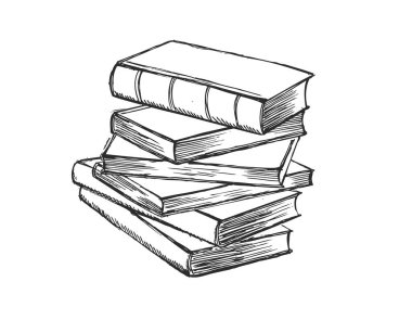 Kitap vektörü. Çizim tarzında elle çizilmiş illüstrasyon.