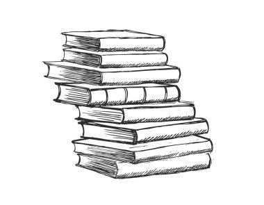 Kitap vektörü. Çizim tarzında elle çizilmiş illüstrasyon.