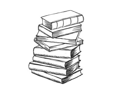 Kitap vektörü. Çizim tarzında elle çizilmiş illüstrasyon.