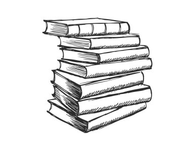 Kitap vektörü. Çizim tarzında elle çizilmiş illüstrasyon.