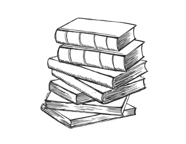 Kitap vektörü. Çizim tarzında elle çizilmiş illüstrasyon.