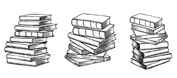 Vecteur Livres Illustration Dessinée Main Dans Style Croquis — Image vectorielle