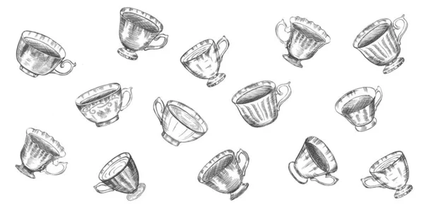 Çizimi Bir Fincan Çay — Stok Vektör