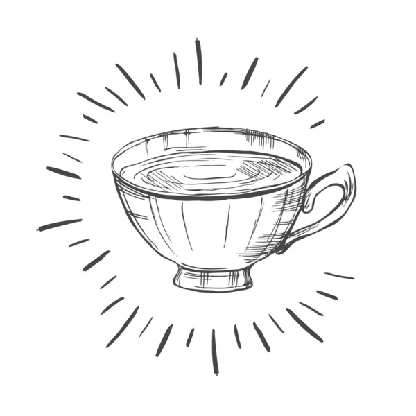 Kézzel Rajzolt Egy Csésze Teát — Stock Vector