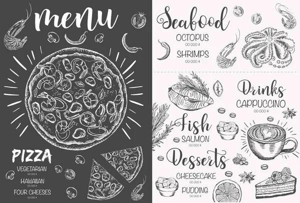 Restaurant Cafe Menu Sjabloon Ontwerp Voedselflyer — Stockvector