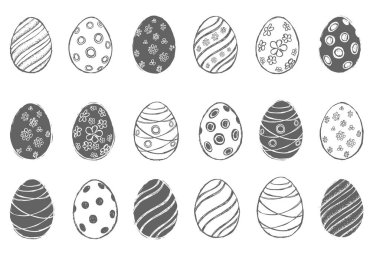 Paskalya için dekoratif yumurta ve elementler.